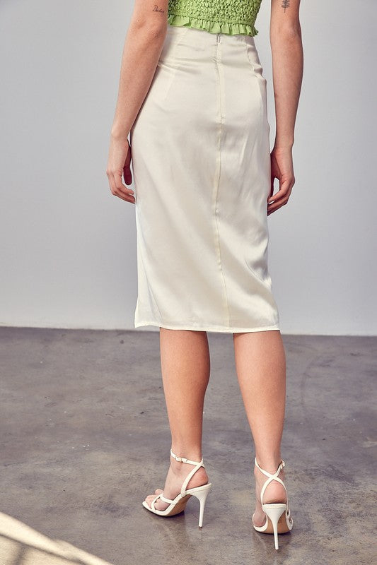 DO + BE COLLECTION Side Gathered Slit Skirt