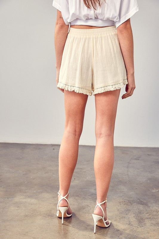 MUSTARD SEED Fringe Trim Hem Boho Shorts