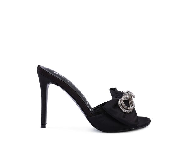 RAG & Co. BRAG IN Crystal Bow Satin High Heeled Sandals