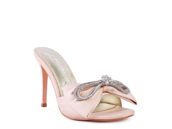 RAG & Co. BRAG IN Crystal Bow Satin High Heeled Sandals