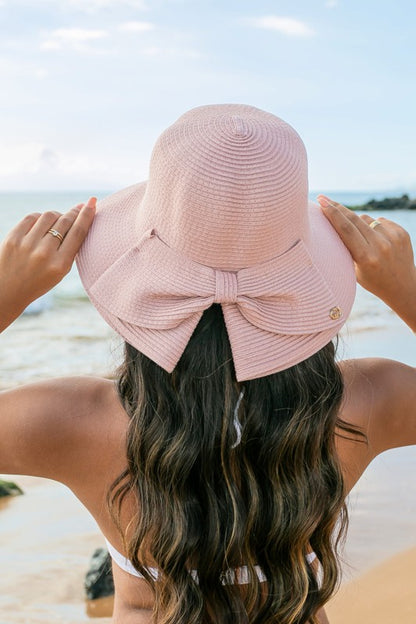 AILI's CORNER Bow Back Straw Bucket Hat