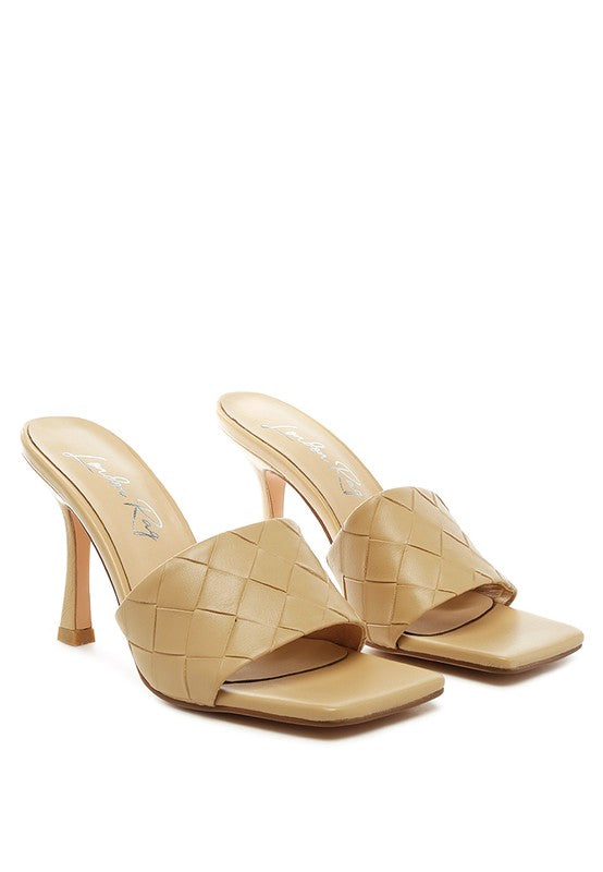 RAG & Co. Carmen High Heeled Woven Square Toe Sandal