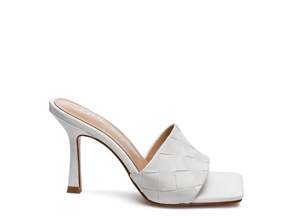 RAG & Co. Carmen High Heeled Woven Square Toe Sandal