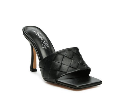 RAG & Co. Carmen High Heeled Woven Square Toe Sandal