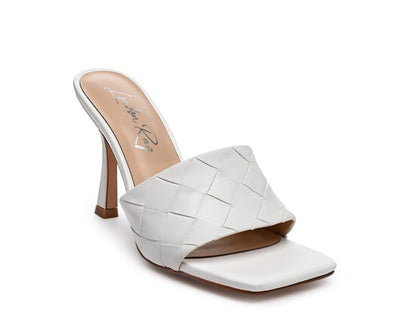 RAG & Co. Carmen High Heeled Woven Square Toe Sandal