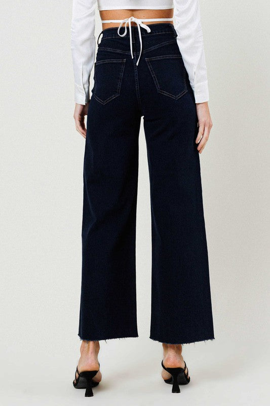 VIBRANT M.I.U. Classic Dark High Waisted Wide Leg Denim Jeans