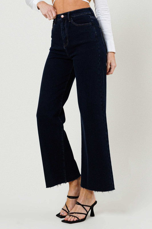 VIBRANT M.I.U. Classic Dark High Waisted Wide Leg Denim Jeans