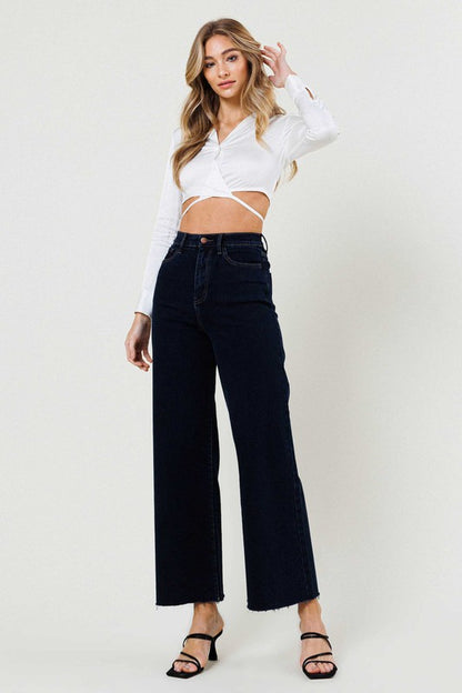 VIBRANT M.I.U. Classic Dark High Waisted Wide Leg Denim Jeans