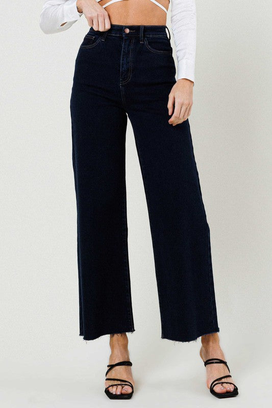 VIBRANT M.I.U. Classic Dark High Waisted Wide Leg Denim Jeans