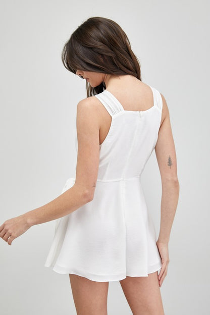 DO + BE COLLECTION Trim Detail Side Tie Romper