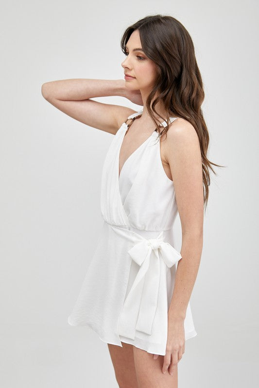 DO + BE COLLECTION Trim Detail Side Tie Romper