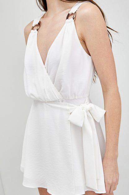 DO + BE COLLECTION Trim Detail Side Tie Romper