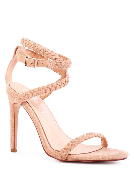 RAG & Co. Sherri Suede Stiletto Sling-Back Sandals with Braided Suede Straps