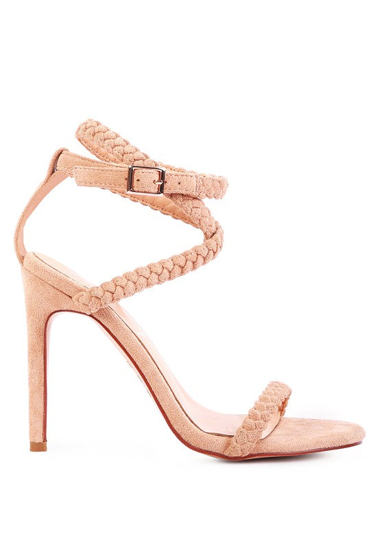 RAG & Co. Sherri Suede Stiletto Sling-Back Sandals with Braided Suede Straps