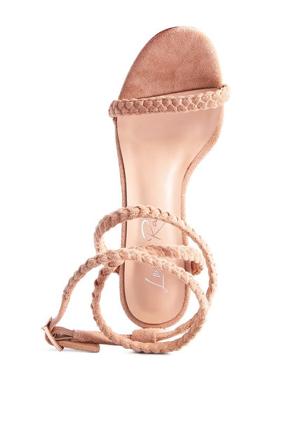 RAG & Co. Sherri Suede Stiletto Sling-Back Sandals with Braided Suede Straps