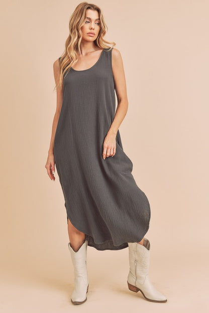 AEMI & Co. Casual Straight Dress with Slit Hem Design - Daisy Dress