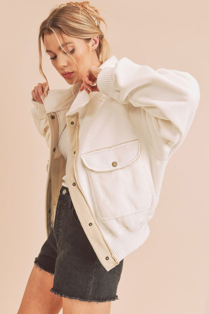 AEMI & Co. Oversize Button up Shacket - So Cozy Bomber