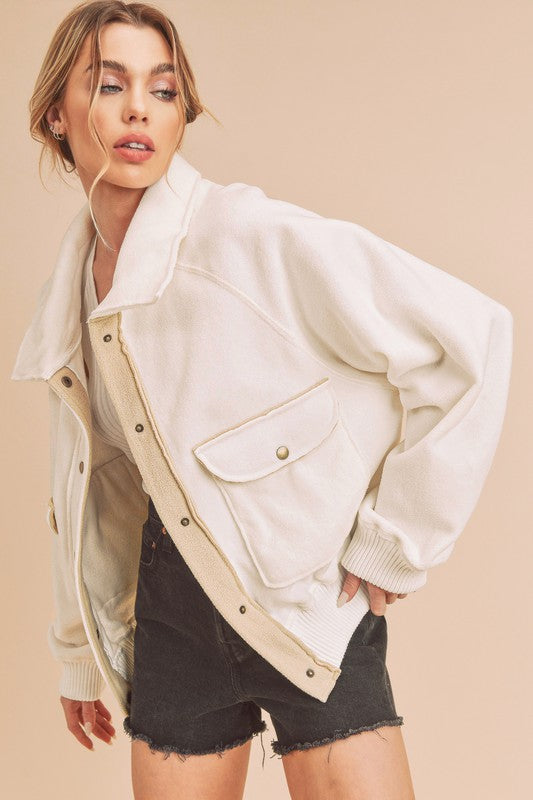 AEMI & Co. Oversize Button up Shacket - So Cozy Bomber