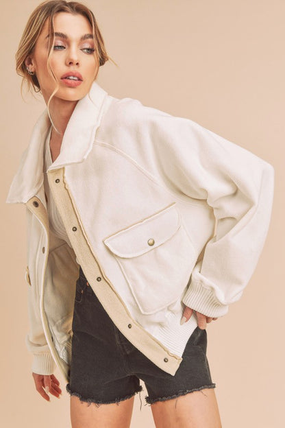 AEMI & Co. Oversize Button up Shacket - So Cozy Bomber