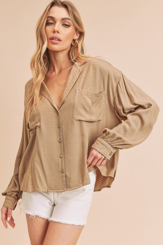 AEMI & Co. Buttoned Down Long Sleeves Shirt - Cherie Shirt