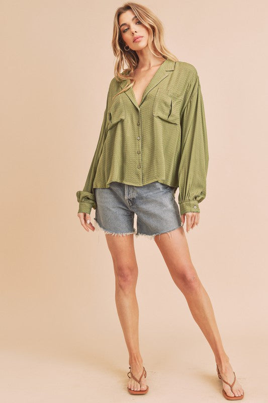 AEMI & Co. Buttoned Down Long Sleeves Shirt - Cherie Shirt