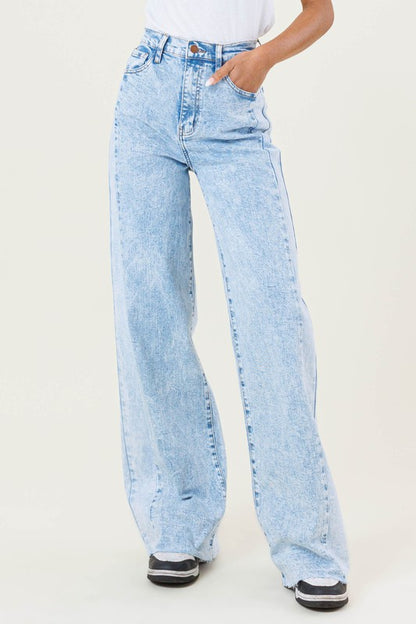 VIBRANT M.I.U. High-Rise Color Block Wide Leg Jeans