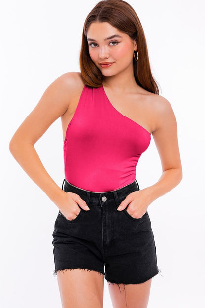 LE LIS Chic Women's One Shoulder Backless Bodysuit