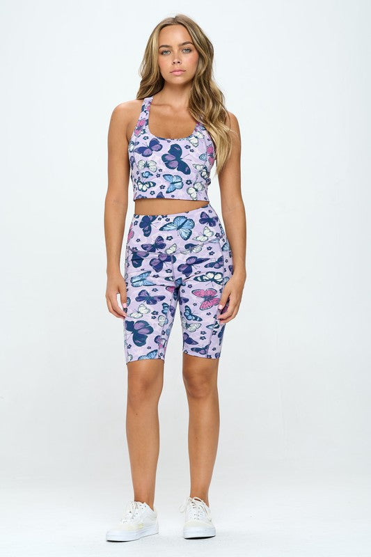 OTOS ACTIVE Butterfly print activewear set