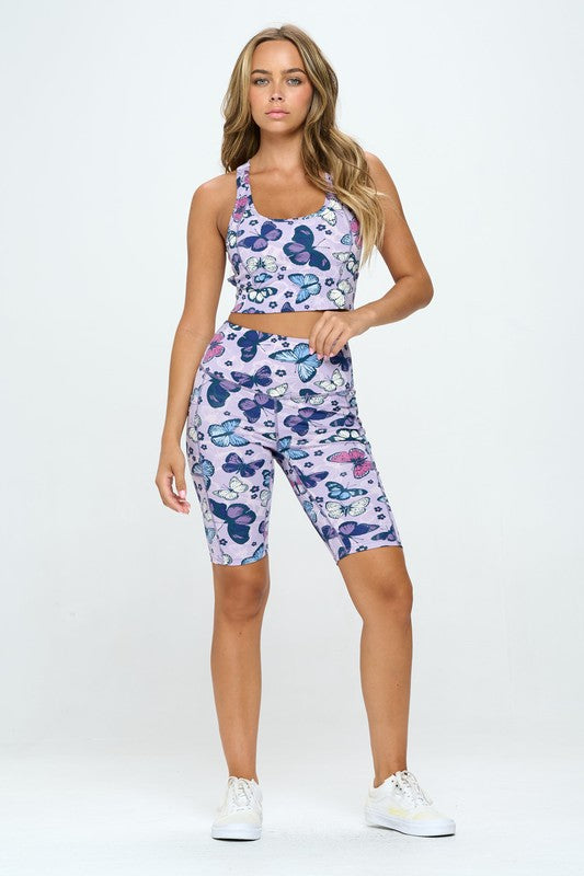 OTOS ACTIVE Butterfly print activewear set