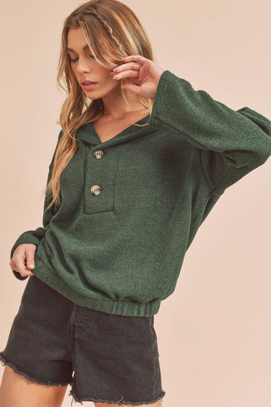 AEMI & Co. Buttoned Pullover Sweater- Hanna Pullover