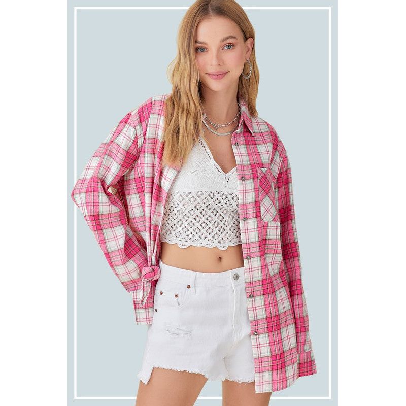 LA MIEL Dreamy Buttoned down Flannel Shirt