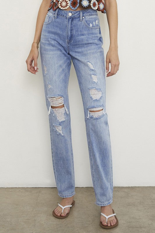 HIGH RISE STRAIGHT JEANS