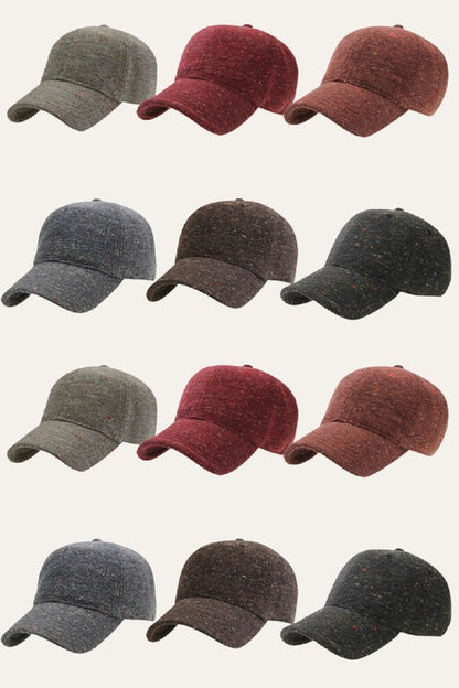 DANI & EM Breezy Tweed Ball Cap Fall Fashion Autumn Hat