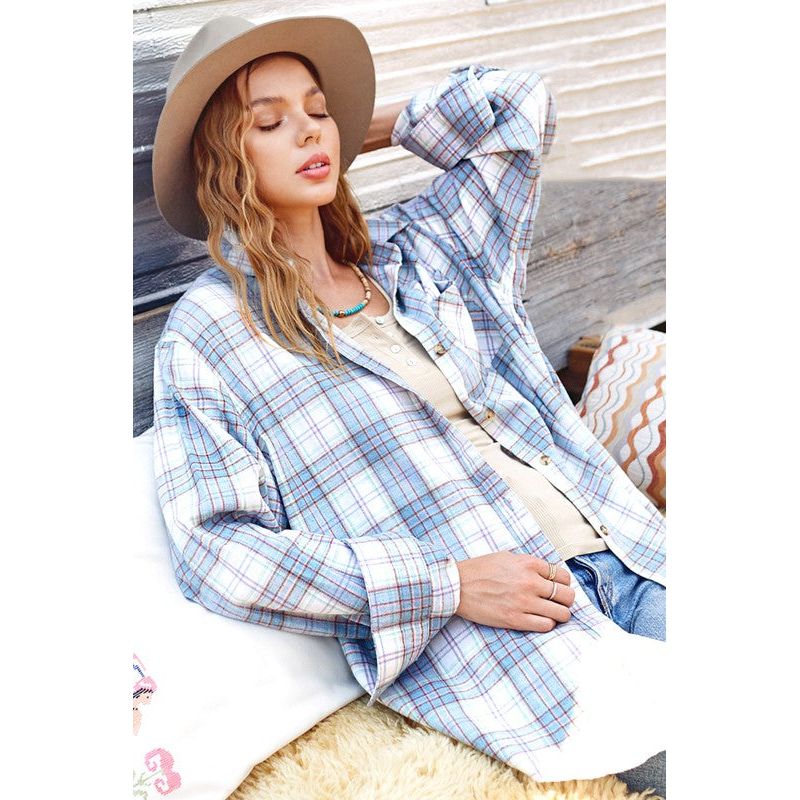 LA MIEL Dreamy Buttoned down Flannel Shirt