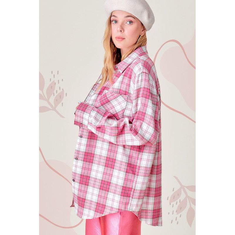 LA MIEL Dreamy Buttoned down Flannel Shirt