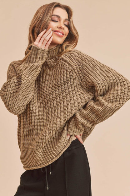 AEMI & Co. Luxe Turtleneck Knit Sweater- Adelaide Sweater