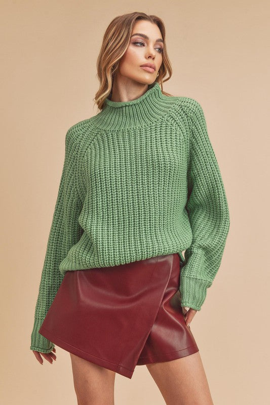 AEMI & Co. Luxe Turtleneck Knit Sweater- Adelaide Sweater