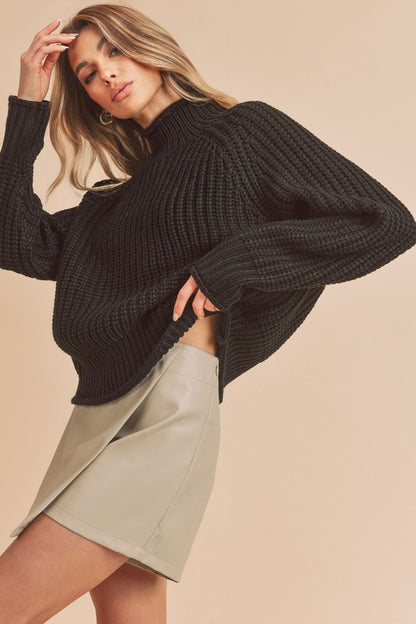 AEMI & Co. Luxe Turtleneck Knit Sweater- Adelaide Sweater