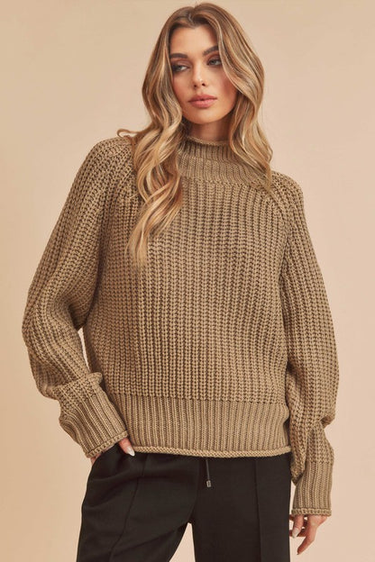 AEMI & Co. Luxe Turtleneck Knit Sweater- Adelaide Sweater