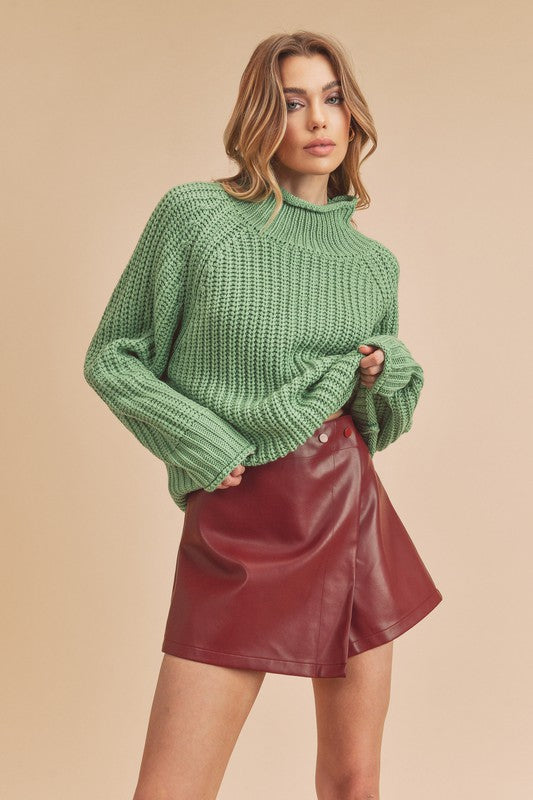 AEMI & Co. Luxe Turtleneck Knit Sweater- Adelaide Sweater