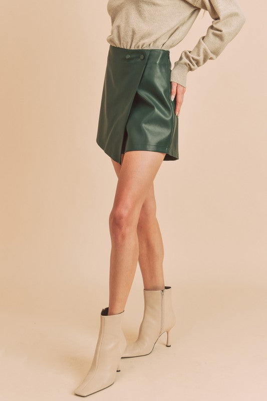 AEMI & Co. Mini Vegan Leather Skort - Merima Vegan Skort