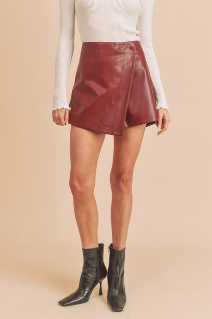 AEMI & Co. Mini Vegan Leather Skort - Merima Vegan Skort