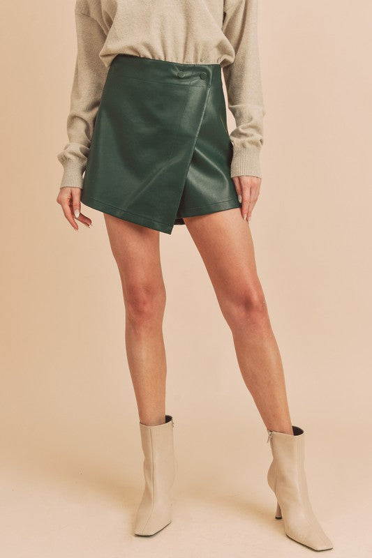 AEMI & Co. Mini Vegan Leather Skort - Merima Vegan Skort