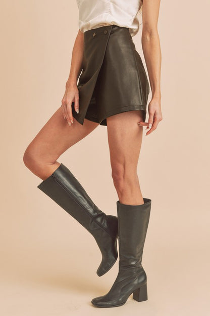 AEMI & Co. Mini Vegan Leather Skort - Merima Vegan Skort