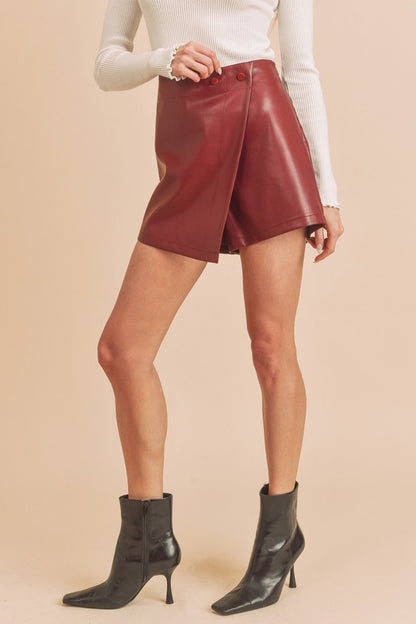 AEMI & Co. Mini Vegan Leather Skort - Merima Vegan Skort