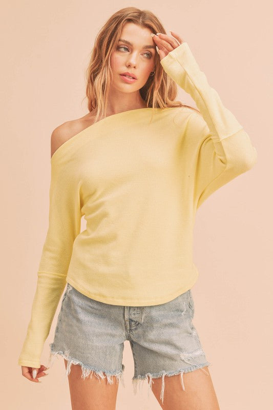 AEMI & Co. Off-the-shoulders Long Sleeves Thermal Top - Lula Thermal Top