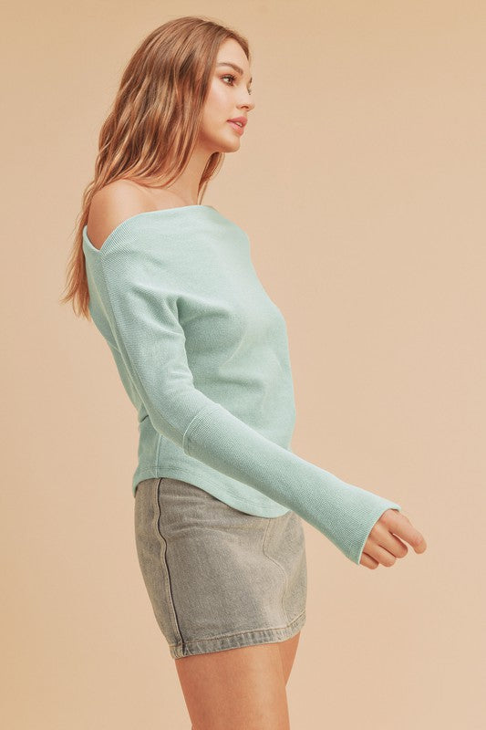 AEMI & Co. Off-the-shoulders Long Sleeves Thermal Top - Lula Thermal Top