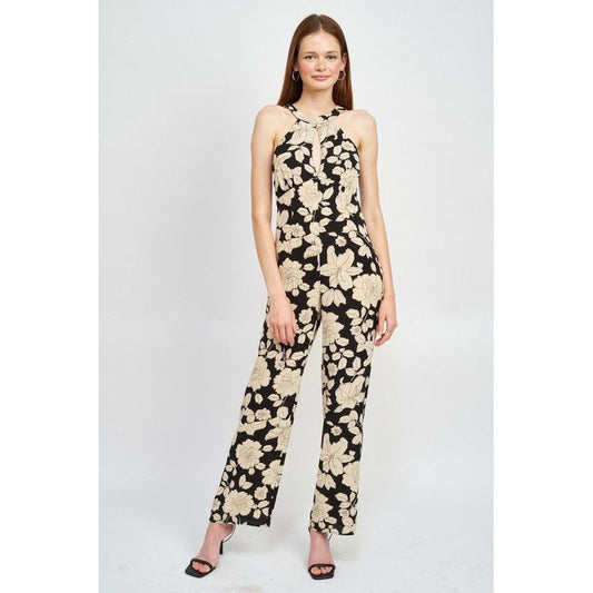 EMORY PARKS Floral Open Back Jumpsuit