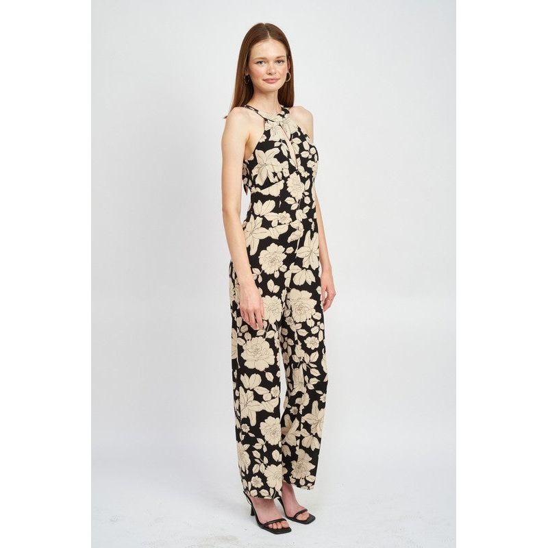 EMORY PARKS Floral Open Back Jumpsuit