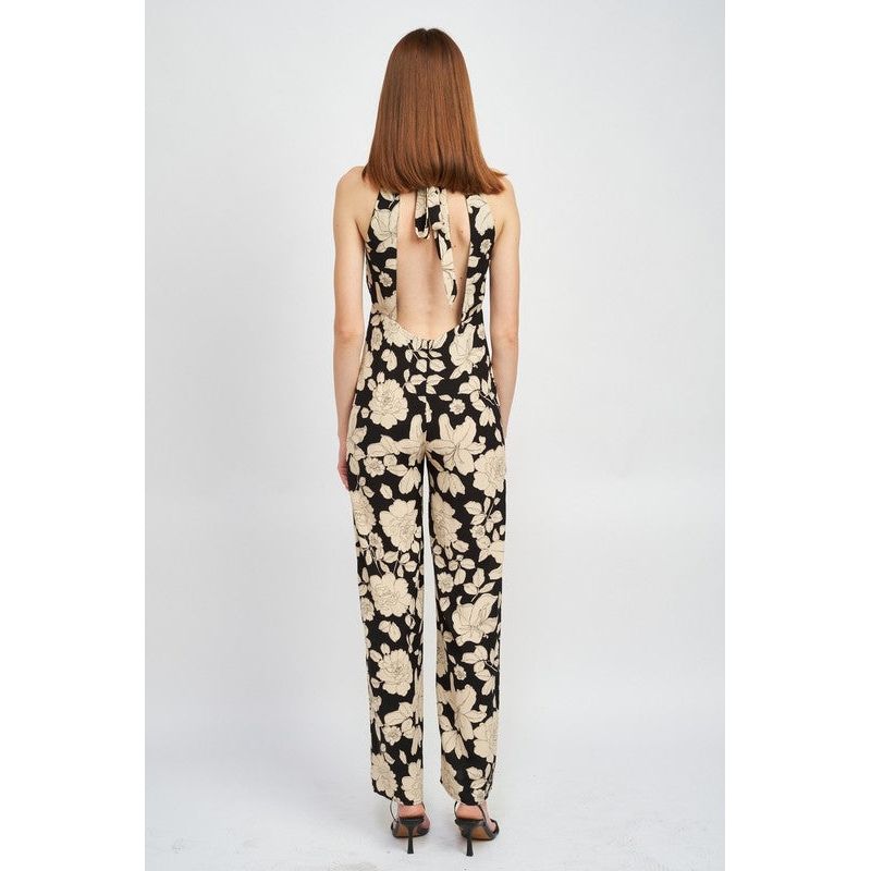 EMORY PARKS Floral Open Back Jumpsuit